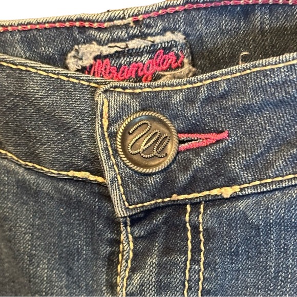 Used Wrangler Booty Up Ladies American Royal Low Rise Dark Stonewash 10MWZAR - Picture 4 of 10